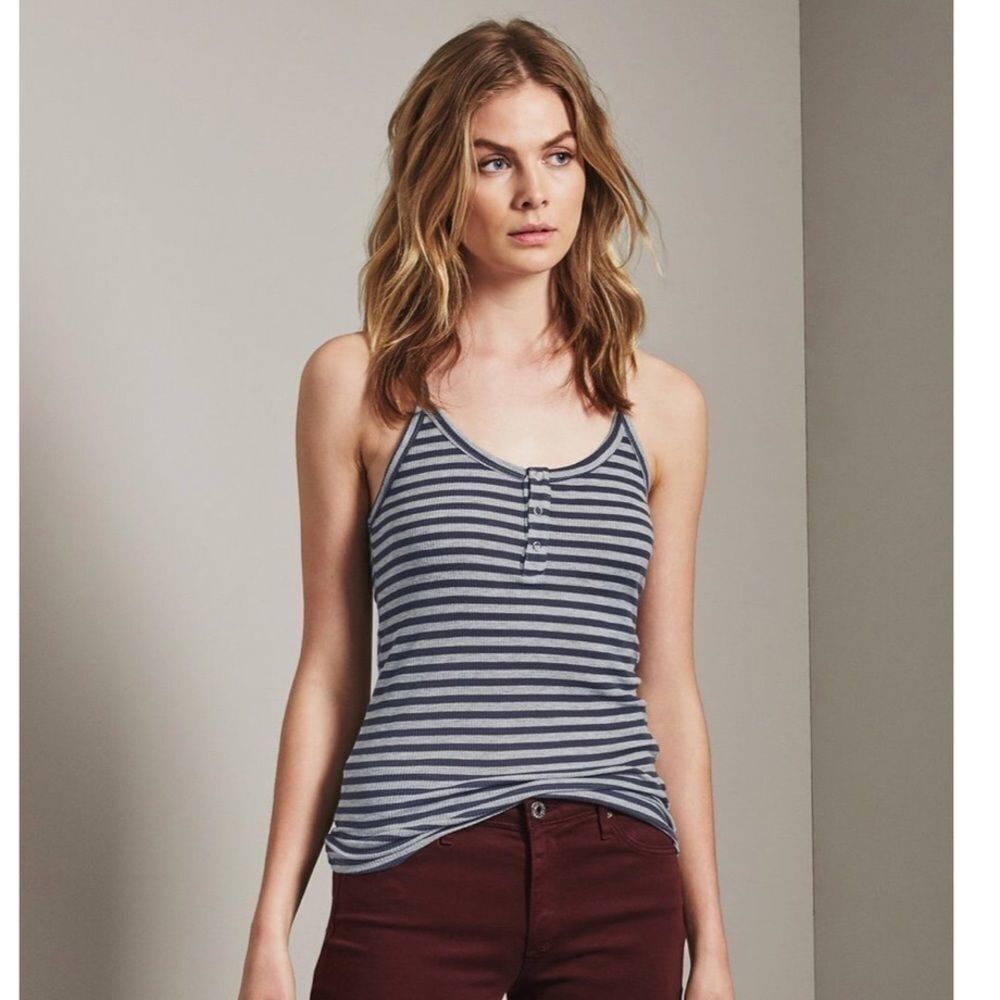 NEW AG The Roma striped Ribbed tank Top